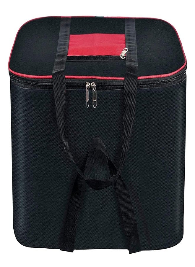 TEKCOOL Nylon 1 Pack Big Underbed Storage Bag Moisture Proof Cloth Organizer with Zippered Closure and Handle (Red, Black, 54x46x28cm), Rectangular. - Image 1